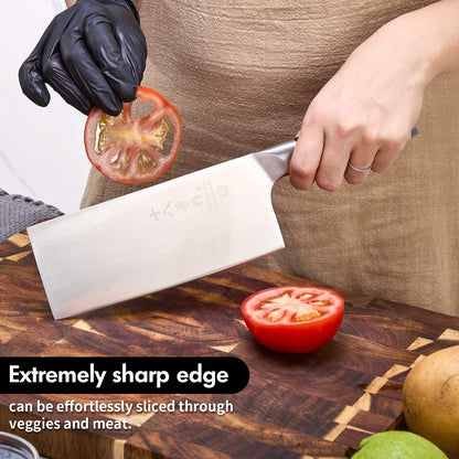 SHI BA ZI ZUO 18cm Chinese chef's knife, chef's knife, thin and light kitchen knife, stainless steel vegetable knife, vegetables and chopping small bones