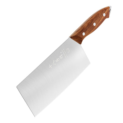 SHI BA ZI ZUO Chinese Knife Professional Kitchen Knife Chef Knife Stainless Steel Meat Cleaver Knife Ultra-Sharp Blade with Anti-Slip Wooden Handle