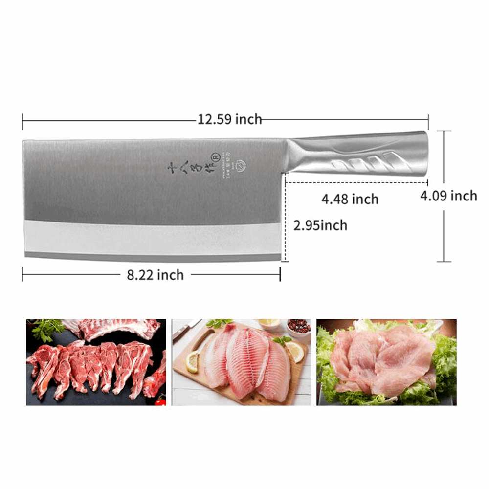 SHI BA ZI ZUO Kitchen Knife 8 Inches Versatile Butcher Cleaver Chopper Knife Slicing Meat Chopping Bones for Home Kitchen and Restaurant