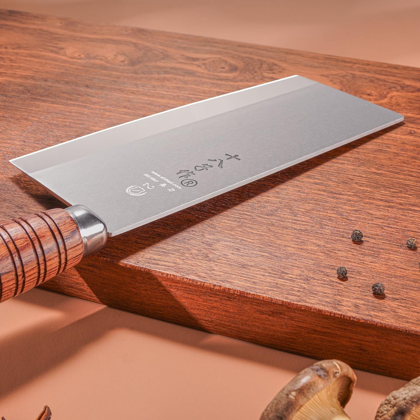 SHI BA ZI ZUO 8 Inch Professional Chef Knife Meat Cleaver Vegetable knife Classic Balanced Full Tang Rosewood Wooden Handle for Daily Basis