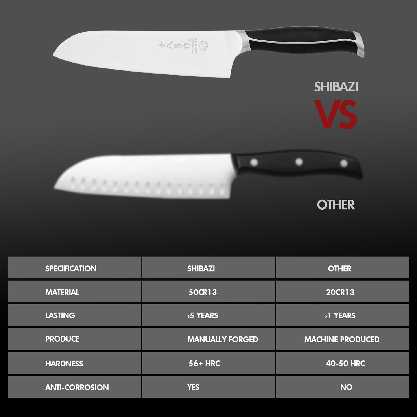 SHI BA ZI ZUO Kitchen Knife Set, 2 Piece Stainless Steel Professional Chef Knife Set Chef Knife Fruit Knife with Anti-Slip Stanless Steel Handle