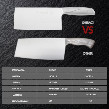 SHI BA ZI ZUO Chopper Knife Professional Chef Knife Meat Cleaver Knife Butcher Knife Slicing Meat Chopping Bones with Stainless Steel Handle