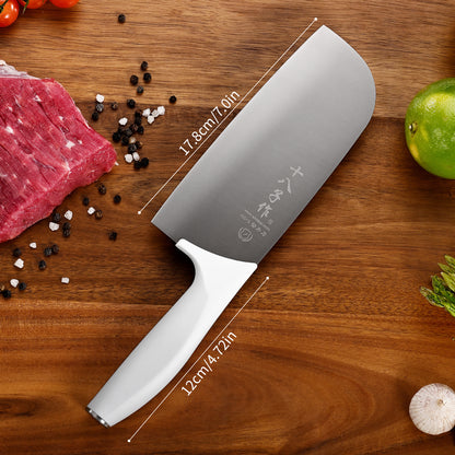 SHI BA ZI ZUO Meat Knife High Carbon Steel Chef Knife for Effortless Cutting and Slicing,Professional Kitchen Knife with Anti-Slip Plastic Handle