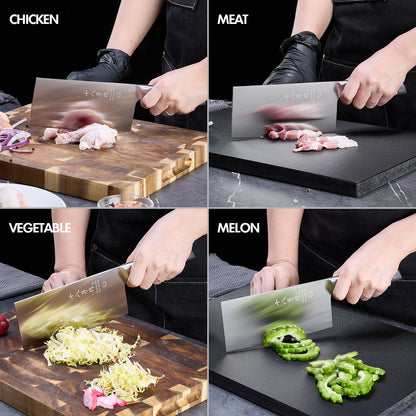 SHI BA ZI ZUO Chopper Knife Professional Chef Knife Meat Cleaver Knife Butcher Knife Slicing Meat Chopping Bones with Stainless Steel Handle