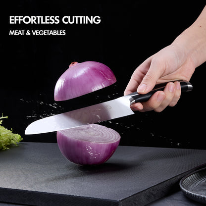 SHI BA ZI ZUO Kitchen Knife Set, 2 Piece Stainless Steel Professional Chef Knife Set Chef Knife Fruit Knife with Anti-Slip Stanless Steel Handle