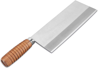 SHI BA ZI ZUO 8-inch Kitchen Knife Professional Chef Knife Stainless Steel Vegetable Knife Safe Non-stick Finish Blade with Anti-slip Wooden Handle