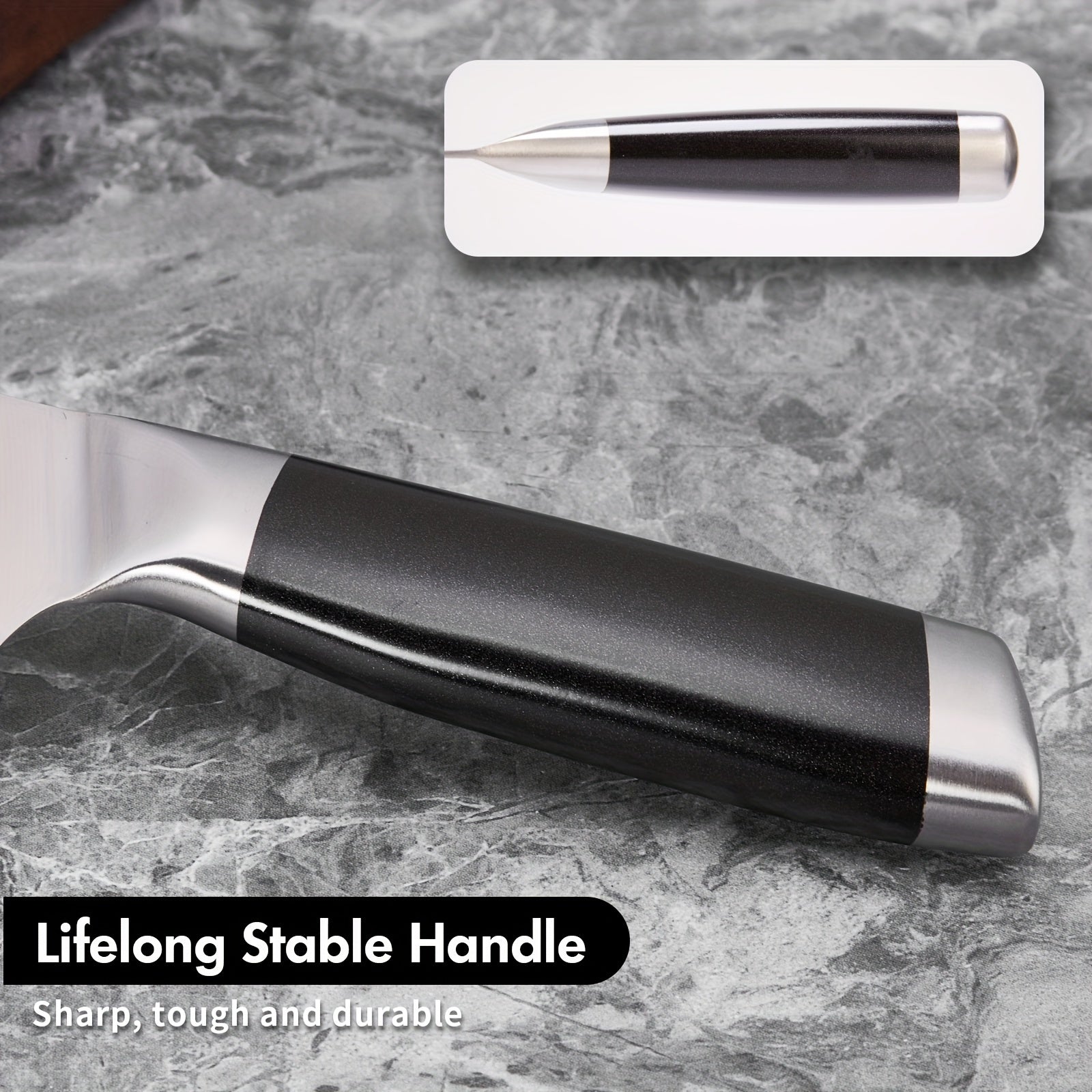 SHI BA ZI ZUO Santoku knife 18 cm chef's knife Sharp kitchen knife made of 40Cr13MoV stainless steel with ergonomic handle