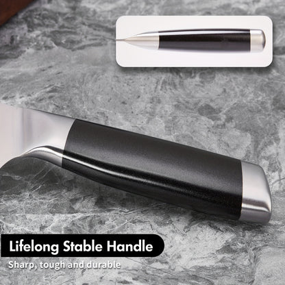 SHI BA ZI ZUO Santoku knife 18 cm chef's knife Sharp kitchen knife made of 40Cr13MoV stainless steel with ergonomic handle