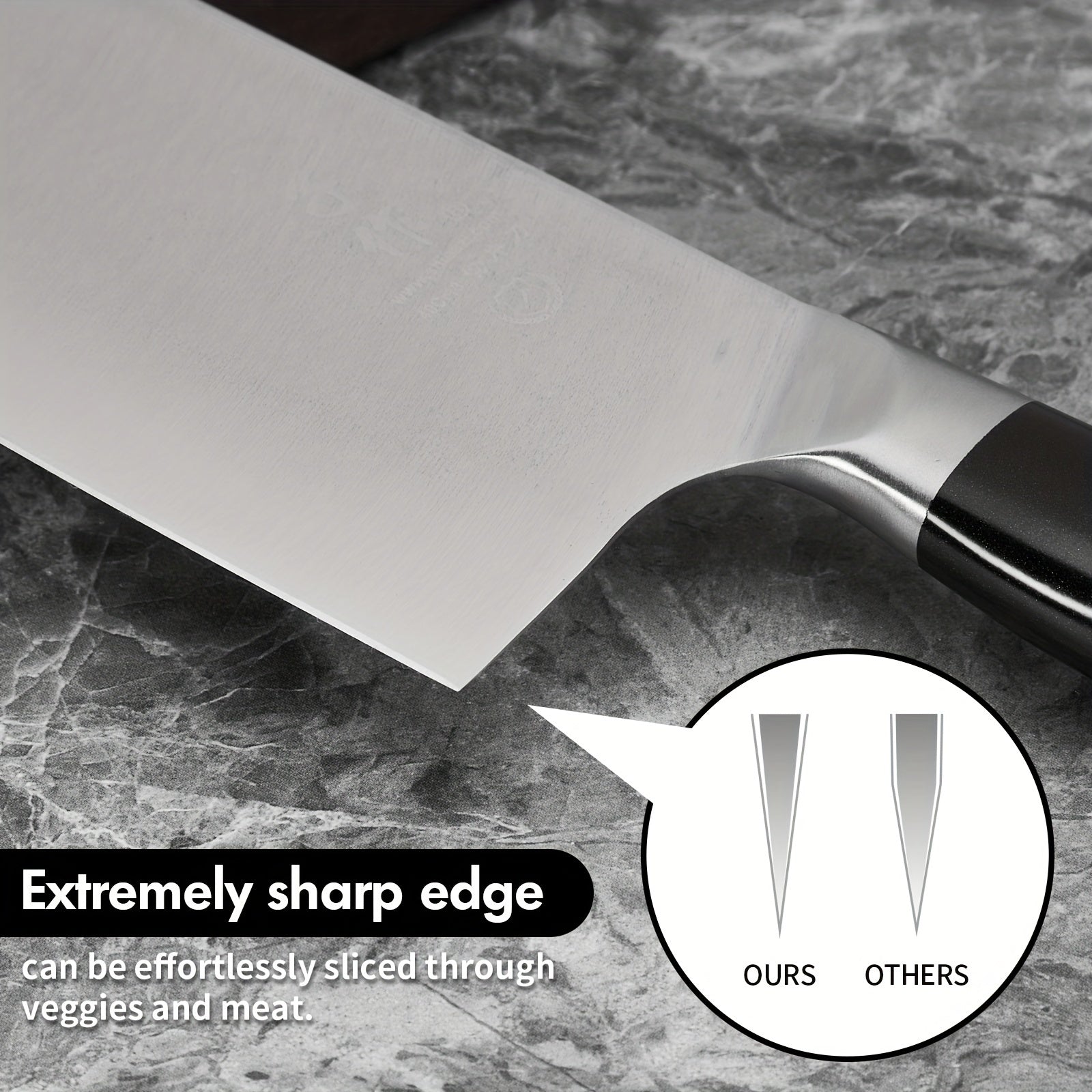 SHI BA ZI ZUO 18cm Chinese chef's knife, chef's knife, thin and light kitchen knife, stainless steel vegetable knife, vegetables and chopping small bones