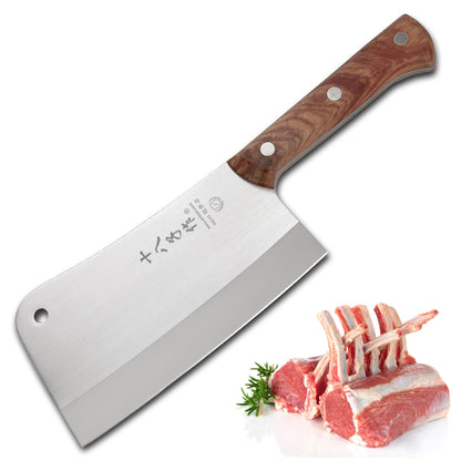 SHI BA ZI ZUO Heavy Duty Heft Cleaver Butcher Knife for Chopping Bones Sturdy Kitchen Knife