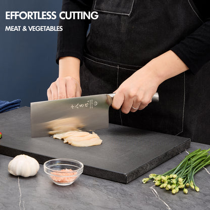 SHI BA ZI ZUO 2 PCS Kitchen Knife Set,Professional Chinese Chef Knife and Fruit Knife with Ergonomic Handle Stainless Steel Chef Knife for Kitchen and Restaurant