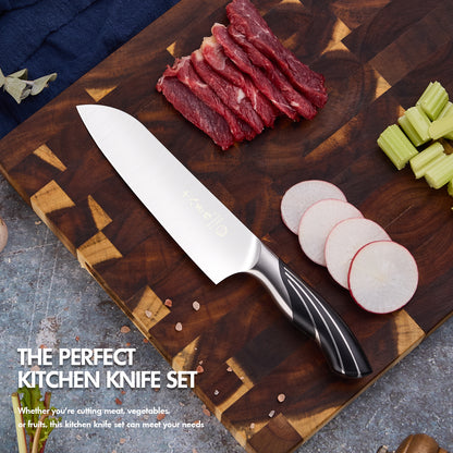 SHI BA ZI ZUO Professional Chef Knife,Stainless Steel Kitchen Knife with Ergonomic Handle for Meat and Vegetable Cutting