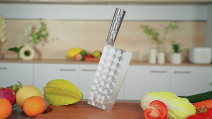 SHI BA ZI ZUO Meat Bone Cleaver Knife Professional Kitchen Knife Vegetable Knife for Effortless Precision Slicing and Chopping